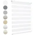 Doppelrollo Duo Rollo Klemmfix ohne Bohren für Fenster Rollos Jalousie Faltrollo, Sekey, freihängend, Klemmträger, Montage mit oder ohne Bohren möglich weiß 45 cm x 100 cm