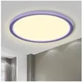 LQWELL LED Deckenleuchte Rund Flach LED Deckenlampe 2 Stück, 18W,1600LM, LED fest integriert, neutralweiß, Badlampe Modern Schlicht Lampe lila