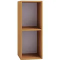 Schallplattenregal Platto in Buchefarben, 2-fach