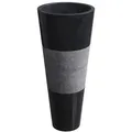 Vente-Unique Freistehendes, Schwarz, Stein, Uni, Rund, 40x90x40 cm, Badezimmer, Waschbecken & Armaturen, Waschbecken
