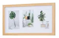 levandeo Bilderrahmen Collage 3 Fotos 10x15cm Eiche Optik Natur MDF Holz Passepartout Glasscheibe Fotorahmen Fotogalerie