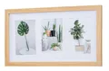 Levandeo® Bilderrahmen Collage, Bilderrahmen Collage 3 Fotos 10x15cm Eiche Optik MDF Passepartout