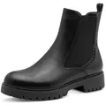 Tamaris Chelseaboots, Blockabsatz, Stiefelette mit Kontrast-Rahmennaht schwarz 41 EU