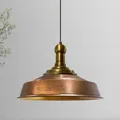 bamyum Asletl Long-Knob Hängelampe Industrial Vintage Ø41 cm, Küchenlampe Hängend Esstisch, Wohnzimmerlampe Pendelleuchte Kupferfarbe Metall