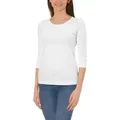 Alkato Longshirt Alkato Damen Shirt 3/4 Arm mit Rundhals weiß M
