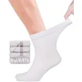 Fiera Besa Diabetikersocken mit Lycra für Herren: Knöchelhoch; ohne Bund weiß 39-42