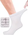 Fiera Besa Diabetikersocken für Herren mit Komfortbund ohne Gummibund, Knöchelhoch, Diabetiker Socken ohne Gummi & ohne Naht, Weiß, 39-42