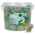 Erdtmanns 50 Meisenknödel mit Netz im Eimer 4,25 kg – Vogelfutter mit Getreideflocken & Sonnenblumenkernen – Ganzjahresfutter für Wildvögel – für Garten, Balkon & Bäume