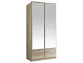 Mid.you Drehtürenschrank Wimex Imago, Eiche, Glas, 1 Fächer, 90x199x58 cm, BQ - Bündnis für Qualität, Made in Germany, DIN EN ISO 9001, Beimöbel erhältlich, in verschiedenen Größen Schrankfront mit Spiegel, Schlafzimmer, Kleiderschränke, Drehtürenschränke