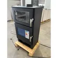 Kaminofen mit Backfach Inox Verso F Holzofen 9 kW Kamin Ofen Holz Mehrfachbelegung Heizofen - Schwarz