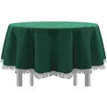 EXKLUSIV HEIMTEXTIL Gartentischdecke Gartentischdecke mit Fransen Tischdecke Classic, rechteckig grün Rechteckig | 130 cm x 160 cm