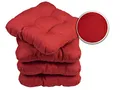 sunnypillow 4er Set Stuhlkissen 40x40 cm Bequeme 8cm Polsterauflage Auflage für Stühle/Bänke in Haus und Garten Sitzkissen Sitzauflage Gartenkissen viele Farben zur Auswahl Rot