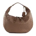 abro Leather Piuma Weaving Hobo Bag Nana L Schultertasche Tasche Camel braun Neu
