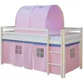 Homestyle4u Hochbett, Weiß, Rosa, Holz, Kinder- & Jugendzimmer, Kindermöbel, Kinderbetten, Hochbetten