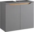 Saphir Waschbeckenunterschrank Quickset Unterbeckenschrank, 60 cm breit, 2 Türen Waschbeckenschrank mit Siphonausschnitt, ohne Waschbecken, grifflos