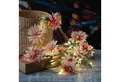 MARELIDA LED-Lichterkette Dahlien Blüten Blumengirlande Blumenlichter Timer L: 2,9m creme, 30-flammig