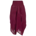 Vishes Maxirock Knöchel-Langer Luftiger Damen Sommer-Rock Einfarbig Sommerröcke Goa, Hippie, Boho Style rot 46