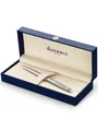 Waterman Hémisphère Kugelschreiber | Edelstahl mit Chromzierteile | Mittlere Spitze | Blaue Tinte | Geschenkbox