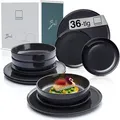 Sänger Sänger, Schwarz, Keramik, Rund, 27x5x27 cm, Essen & Trinken, Geschirr, Geschirr-Sets, Tafelservice