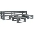 4-tlg. Garten-sofagarnitur Aus Paletten Holz Grau - Vidaxl