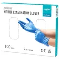 EUROPAPA Nitril-Handschuhe Medical Einmalhandschuhe Untersuchungshandschuhe (100 Stück, puderfrei ohne Latex, Gummihandschuhe) unsteril latexfrei disposible gloves blau L