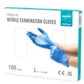 EUROPAPA® 100x Nitrilhandschuhe Einweghandschuhe Einmalhandschuhe Untersuchungshandschuhe Nitril Handschuhe puderfrei ohne Latex unsteril latexfrei disposible gloves (L, Ocean Blau)