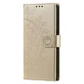 CoverKingz Handy Case kompatibel mit Samsung Galaxy A54 5G - Handy Cover mit Kartenfach Phonecase - Smartphone Hülle klappbar Motiv Mandala Gold