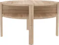 FORTE Beistelltisch Tobago, runder Couchtisch mit 4 Ablagefächern, B/H/T 74,4/45,5/74,4 cm, Durchmesser ca. 74,5 cm