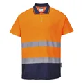 Portwest S174 Zweifarbiges Baumwoll- Komfort Poloshirt Orange/Navy Gr. XL