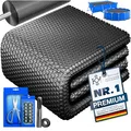 KESSER® Pool Solarabdeckplane Rechteckig 300 x 200cm Solarfolie 120 µm, Solarabdeckung Solarplane zuschneidbar, Poolheizung Wassererwärmung Wärmeplane, Solarplane mit 1xSchere, 1x Lochzange & 12x Ösen