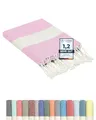 furora Holiday Strandtuch groß 100x200 cm: Baumwolle, leicht lang dünn kompakt - Premium Qualität | Hamamtuch Saunatuch, Fouta Strandhandtuch XXL | Damen & Herren Badetuch Stranddecke Picknickdecke
