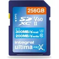 Integral 256GB ULTIMAPRO X3 UHS-II V60 Professional Grade SD Card Up to 300MB/s Read & 200MB/s Write (256 GB, SDXC, UHS-II) (INSDX256G-300/200U2)