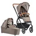 Gesslein Kinderwagen FX4 STYLE, Baby Erstausstattung (leichtes Kinderwagen Set mit Liege- und Sitzoption, individuell einstellbar, Fünf-Punkt-Sicherheitsgurt, Kinderwagen 3 in 1), Taube