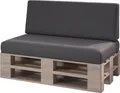 sunnypillow 2er Palettenkissen Set mit abnehmbarem Bezug Sitzkissen + Rückenkissen | Anthrazit |