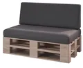 sunnypillow Palettenkissen für Palettenmöbel - 2er Set - Palettenauflage für Palettensofa für Haus Garten - Palettenpolster mit abnehmbarem Bezug für Europaletten - Rückenkissen & Sitzkissen Anthrazit