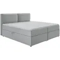 S-Style Möbel Boxbett, Grau, Kunststoff, Echtholz,Buche, Birke,Buche, 2-Sitzer, Füllung: Polyetherschaumkern, 200x200 cm, Blauer Engel, FSC Mix, Oeko-Tex®, Hergestellt in Europa, Schlafzimmer, Betten, Boxspringbetten