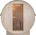 HOME DELUXE Outdoor Fasssauna LAHTI - M inkl. 3,6 kW Saunaofen & Zubehör, ideal für 2 Personen aus Fichtenholz