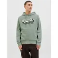 Jack & Jones Kapuzensweatshirt JJELOGO SWEAT HOOD 2 COL 25/26 NOOS mit stylischem Print grün S (48)