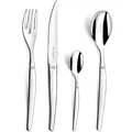 LOU LAGUIOLE - JET | Besteck Set 6 Personen | 24-teilig | Spülmaschinenfest | außergewöhnlicher Charme | Messer mit mikroverzahnter Klinge | Edelstahl glänzend | 18/0 Edelstahl