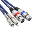XLR to Cinch Audio Cable, 1.5M, Dual XLR, HiFi Stereo, Flexible, Shielded