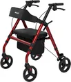 maxErgo Rollator Rot Gehhilfe für Outdoor Indoor zugelassen als Medizinprodukt