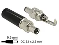 DeLock Steckverbinder DC 5,5 x 2,5 mm mit Länge 9,5 mm Hohlstecker (89914)