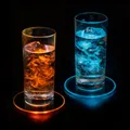 PRECORN 2x LED Untersetzer Bierdeckel Leuchtend f Getränke Gläser Flaschen Party