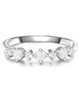 GLANZSTÜCKE MÜNCHEN Damen Ring aus 925/- Sterling Silber mit Zirkonia/Opal (synth.) weiß - Multisteinring Silberring