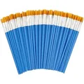 Relaxdays Malpinsel Set Kunststoff Aluminium Nylon Blau Silber Hellbraun 16,5 cm