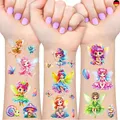 Fee Glitzer Tattoo Set Kinder, 12 Blätter Blumenfee Temporäre Glitzer Tattoo K
