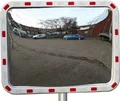 Verkehrsspiegel Konvexspiegel Sicherheitsspiegel Wölbspiegel Einfahrtsspiegel Rundspiegel eckig 40x60 cm – mit Reflektorrahmen für mehr Sicherheit
