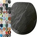 Sanilo WC Sitz ohne Absenkautomatik, viele schöne Toilettendeckel zur Auswahl, hochwertige und stabile Qualität aus Holz (Granit)
