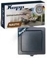 Kopp NAUTIC Universalschalter in Anthrazit - 1-fach Lichtschalter-Aufputz mit 10AX Schaltvermögen - Sicherer IP44 Feuchtraum-Schalter-Aufputz - Hochwertiger Aus-Wechselschalter 250V~