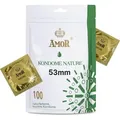 AMOR NATURE 53 mm Kondome 100er Pack | Premium Kondom naturfarben | gefühlsecht hauchzart | 0,07 mm Wandstärke